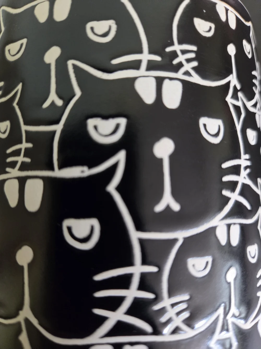 Black Cat Print Ceramic Pet Lover Mug. Coffee / Tea / Hot Cocoa.